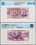 Switzerland 10 Francs Banknote, 1955-1977, P-45, Used, TAP Authenticated