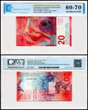 Switzerland 20 Francs Banknote, 2016, P-76d.3, UNC, TAP 60-70 Authenticated