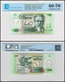 Uruguay 20 Pesos Uruguayos Banknote, 2020, P-101a.1, UNC, Polymer, TAP 60-70 Authenticated