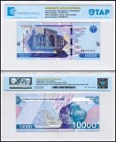 Uzbekistan 10,000 Som Banknote, 2021, P-89, UNC, TAP 60-70 Authenticated