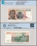 Yugoslavia 1,000 Dinara Banknote, 1994, P-140, Used, TAP Authenticated