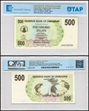 Zimbabwe 500 Dollars Bearer Cheque, 2006, P-43, Used, TAP Authenticated