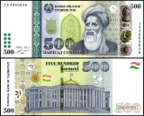 Tajikistan 500 Somoni Banknote, 2018, P-22a.2, UNC