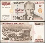 Turkey 5 Million Lira Banknote, L.1970 (1997), P-210a, UNC, Prefix I