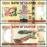 Uganda 10,000 Shillings Banknote, 2005, P-45a, UNC