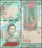 Venezuela 2 Bolivar Soberano Banknote, 2018, P-101, Used