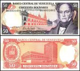 Venezuela 50 Bolivares Banknote, 1995, P-65e, UNC
