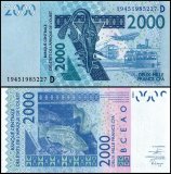 West African States - Mali 2,000 Francs Banknote, 2019, P-416Ds, UNC