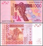 West African States - Mali 1,000 Francs Banknote, 2022, P-415Dv, UNC