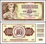 Yugoslavia 10 Dinara Banknote, 1978, P-87a, Used