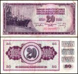 Yugoslavia 20 Dinara Banknote, 1974, P-85a.2, Used