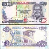 Zambia 100 Kwacha Banknote, 1991 ND, P-34, UNC