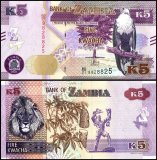 Zambia 5 Kwacha Banknote, 2021, P-57a.4, UNC