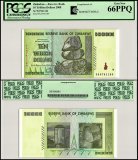 Zimbabwe 10 Trillion Dollars Banknote, 2008, AA, P-88, PCGS 66