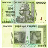 Zimbabwe 10 Trillion Dollars Banknote, 2008, AA, P-88, UNC