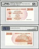 Zimbabwe 200,000 Dollars Bearer Cheque, 2007, P-49, PMG 68