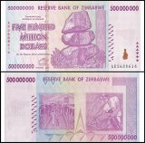 Zimbabwe 500 Million Dollars Banknote, AB/2008, P-82, UNC
