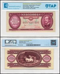 Hungary 100 Forint Banknote, 1984, P-171g, UNC, TAP Authenticated