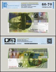 Switzerland 50 Francs Banknote, 2010, P-71d.3, UNC, TAP 60-70 Authenticated