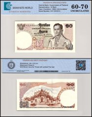 Thailand 10 Baht Banknote, 1969-1978 ND, P-83a.11, UNC, TAP 60-70 Authenticated