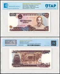 Vietnam 100,000 Dong Banknote, 1994, P-117, UNC, TAP Authenticated