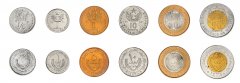 Mauritania 1/5-50 Ouguiya 6 Pieces Coin Set, 1973-2014 (AH1393-1435), KM #1-10, AU-About Uncirculated