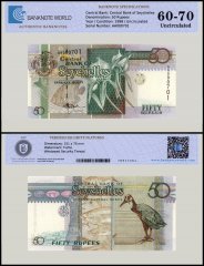 Seychelles 50 Rupees Banknote, 1998 ND, P-38, UNC, TAP 60-70 Authenticated