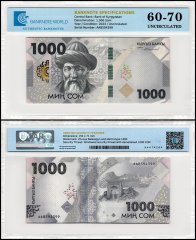 Kyrgyzstan 1,000 Som Banknote, 2023, P-39, UNC, TAP 60-70 Authenticated