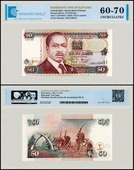 Kenya 50 Shillings Banknote, 1999, P-36d, UNC, TAP 60-70 Authenticated