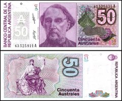 Argentina 50 Australes Banknote, 1986-1989 ND, P-326b.2, UNC