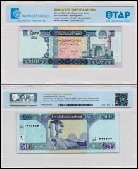 Afghanistan 500 Afghanis Banknote, 2010 (SH1389), P-76b, UNC, TAP Authenticated