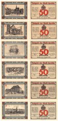 Apolda 50 Pfennig 6 Pieces Notgeld Set, 1921, Mehl #36.1, UNC