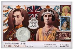 28.28 gram 2007 70th Annv of Coronation of King George VI and Queen Elizabeth I .925 Silver Proof Coin FDC w/ CoA - Royal Mint