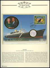 9.5 gram 1997 50th Annv of Wedding of Prince Philip and Queen Elizabeth II .925 Silver Coin w/ HMY Britannia FDC - Royal Mint
