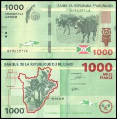 Burundi 1,000 Francs Banknote, 2021, P-51a.2, UNC