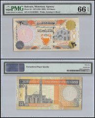 Bahrain 20 Dinars, 1973 - ND 1998, P-23, PMG 66