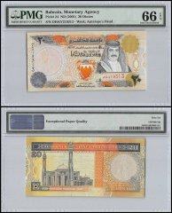 Bahrain 20 Dinars, ND 2001, P-24, PMG 66