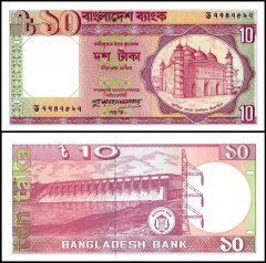 Bangladesh 10 Taka Banknote, 1996 ND, P-26c.3, XF-Extremely Fine