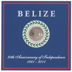 Belize 2 Dollars Copper Nickle Coin, 2011, KM # 37, Mint, Folder
