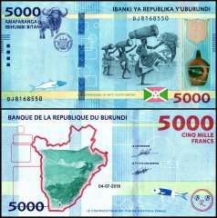 Burundi 5,000 Francs Banknote, 2018, P-53a.2, UNC