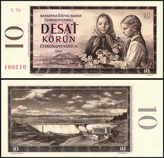 Czechoslovakia 10 Korun Banknote, 1960, P-88e, UNC