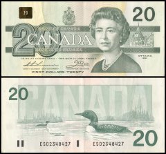 Canada 20 Dollars Banknote, 1991, P-97a, Used