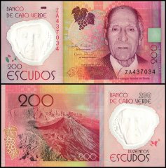 Cape Verde 200 Escudos Banknote, 2014, P-71z, UNC, Polymer, Replacement