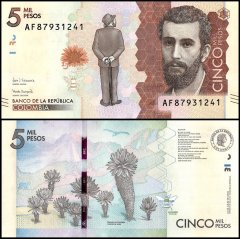 Colombia 5,000 Pesos Banknote, 2018, P-459d, UNC