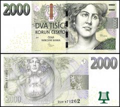 Czechia - Czech Republic 2,000 Korun Banknote, 2007, P-26b, UNC, Series D