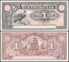 Ecuador 1 Sucre Banknote, 1920, P-S251r, UNC