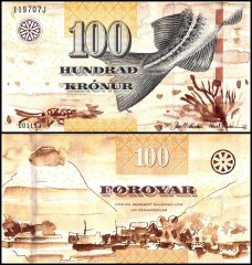Faeroe Islands 100 Kronur Banknote, 2011, P-30, UNC
