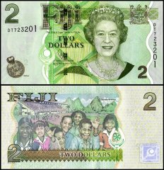 Fiji 2 Dollars Banknote, 2011 ND, P-109b, UNC