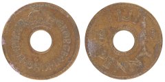 Fiji 1 Penny Coin, 1943, KM #7a, F-Fine
