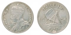 Fiji 1 Shilling 5.6 g Silver Coin, 1934, KM #4, VF - Very Fine